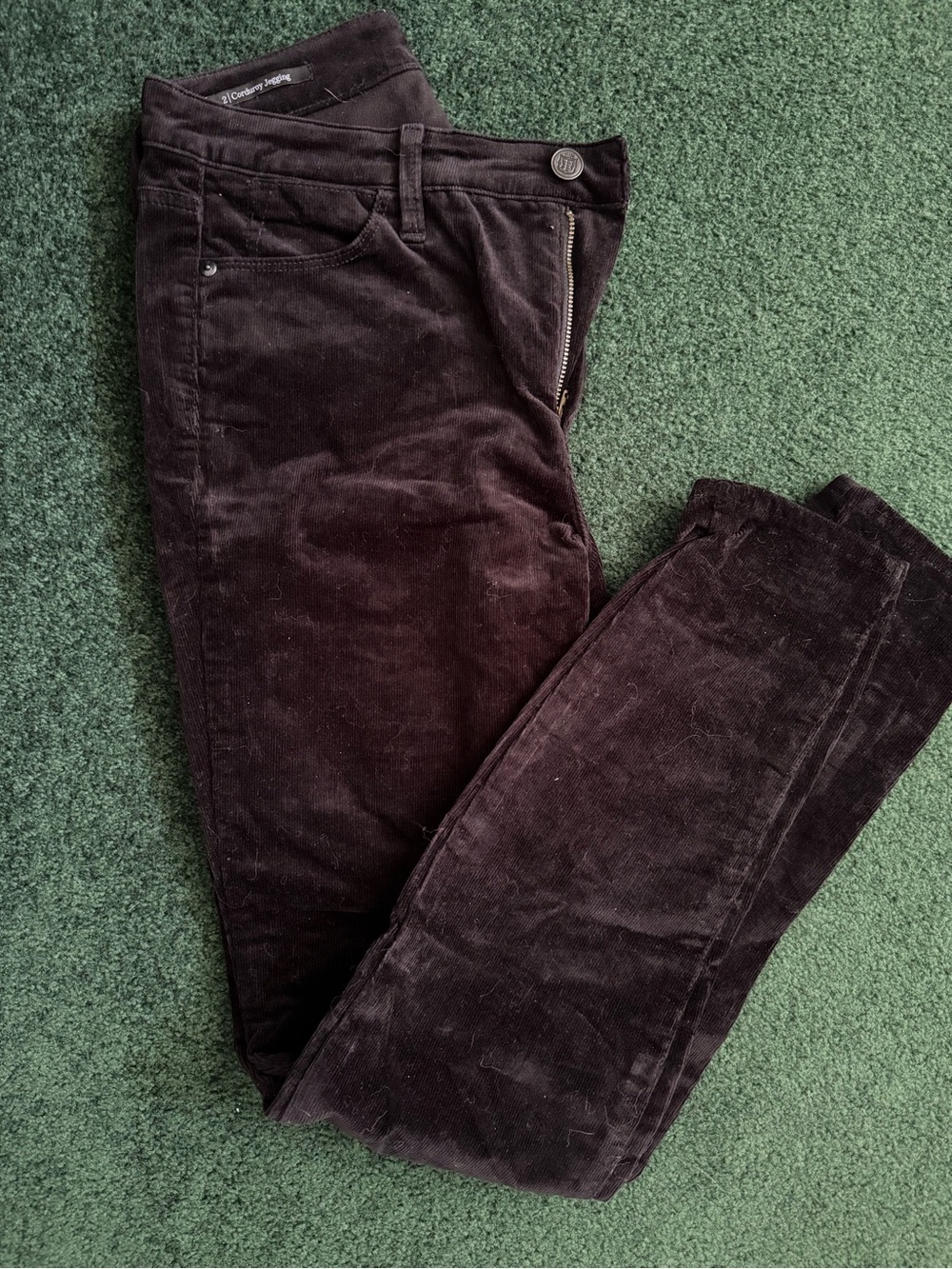 Talbots black corduroy jeggings size 2 like new.